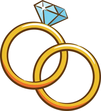 two wedding rings with a diamond on top