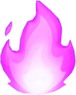 a pink fire with a white background