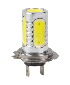 a white light bulb with yellow leds