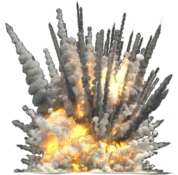 a large pile of black and white smoke