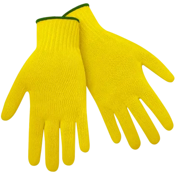 a pair of yellow gloves