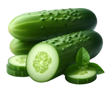 a bunch of cus with slices and leaves