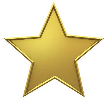 a gold star on a white background