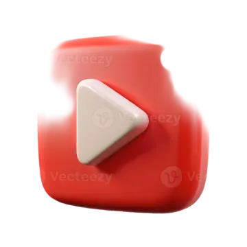 a red play button on a white background