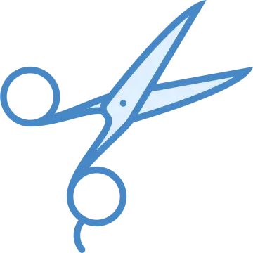 a pair of scissors on a white background