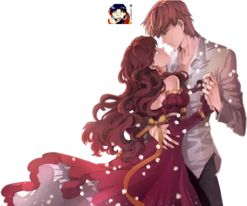 a man and a woman hugging in the snow