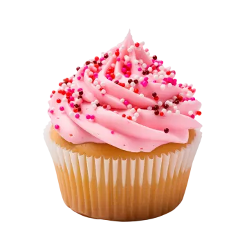 a cupcake with pink frosting on top