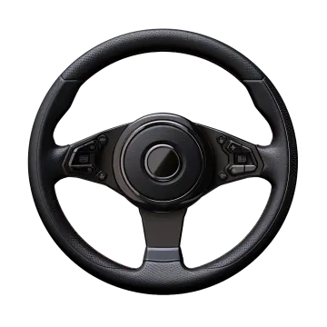 a steering wheel on a white background
