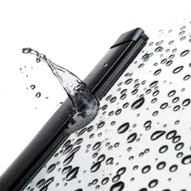 an iphone with water splashing on it