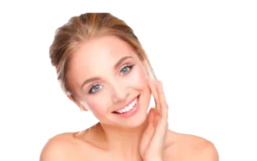 a woman with her hand on her face