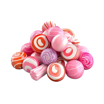 a pile of pink, orange and white candys