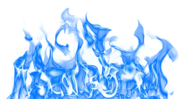 blue flames on a white background