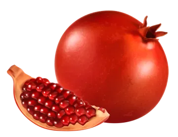 a pome with red seeds inside of it