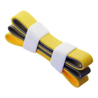a piece of yellow and black cable