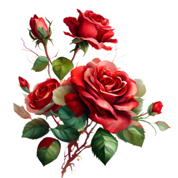 a bunch of red roses with green leaves