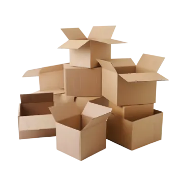 a pile of cardboard boxes