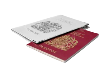 two passports on a white background
