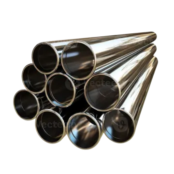 a pile of stainless pipes