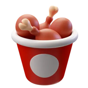 a red cup filled with potatoes and onions