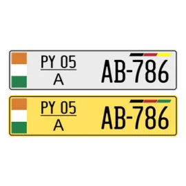 a license plate with the flag of india on it
