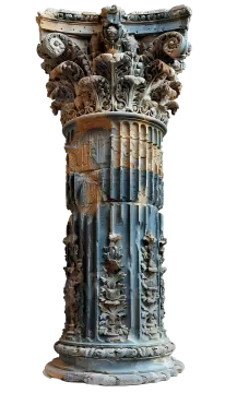 a sculpture of a column on a white background