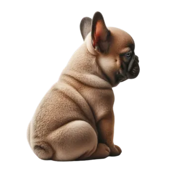 a small dog sitting down on the ground
