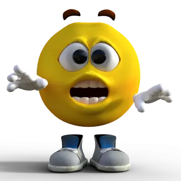 a yellow ball with two hands and one eye open
