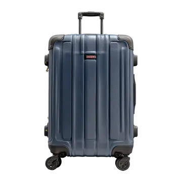 a blue suitcase with wheels