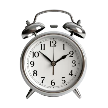 an alarm clock on a white background