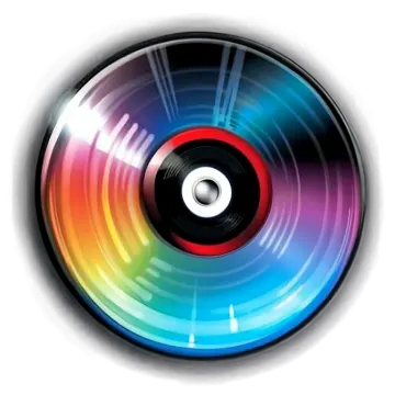 an illustration of a vinyl record on a white background