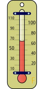 a thermometer on a white background