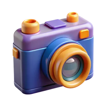 a toy camera on a white background