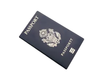 a passport on a white background