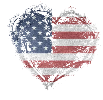 a heart with the american flag painted on it