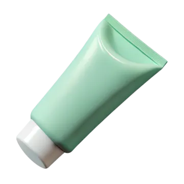 a tube of green cream on a white background