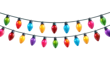 christmas lights on a white background