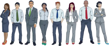 a group of business people standing together