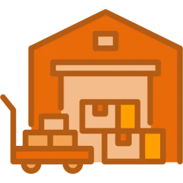 an orange house with a truck in front