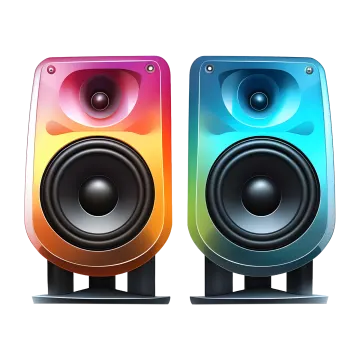 two speakers on a white background