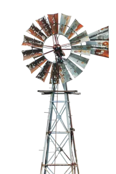 an old windmill on a white background
