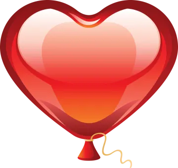 a red heart shaped balloon
