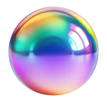 a rainbow colored ball on a white background
