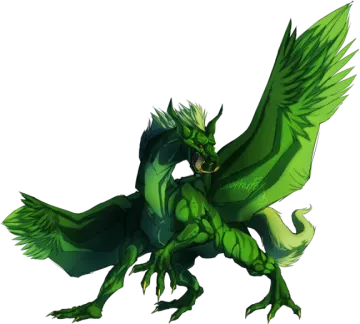 a green dragon with large wings