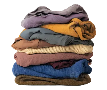 a pile of clothes on a white background