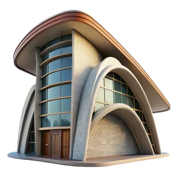 the building is curved