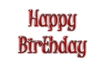 a red happy birthday card with the words