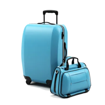 two pieces of luggage on a white background