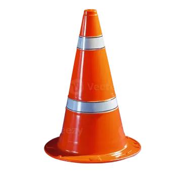 a traffic cone on a white background