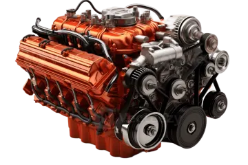 a car engine on a white background