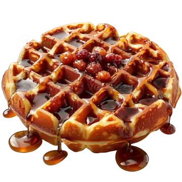 a wa with syrup on top of it